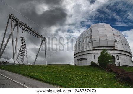 Bta 6. Biggest In Eurasia Optical Astronomical Telescope With 6m Mirror. Located In Zelenchukskaya, 