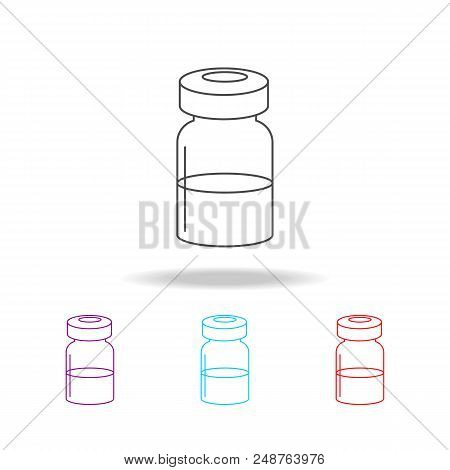 Capsule With Medicine For A Prick Line Icon. Elements Of Medical Tools In Multi Colored Icons. Premi