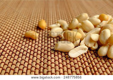 Close Up Of Peanuts,arachis Hypogaea L. Have Many Benefits But There Is Aflatoxin