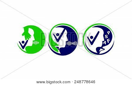 Communication Health Care Set Logo Design Template Vector