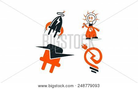 Elecricity Sign Set Logo Deign Vector Template