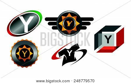 Logotype Y Modern Set Design Template Vector
