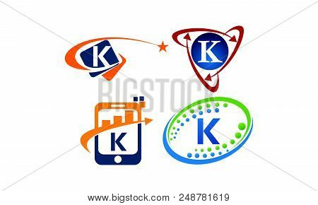 Logotype K Modern Set Design Template Vector
