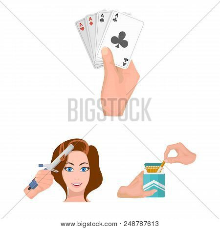 Manipulation By Hands Cartoon Icons In Set Collection For Design. Hand Movement Vector Symbol Stock 