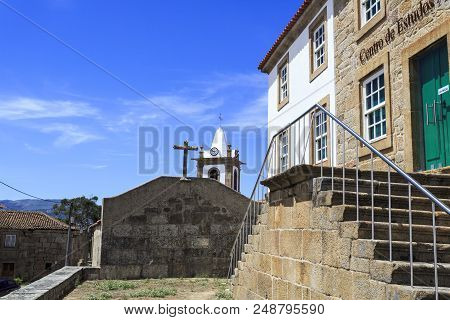 Caria, Portugal - June 18, 2018:  Facade Of The Tower House (casa Da Torre) Built In The 14th Centur