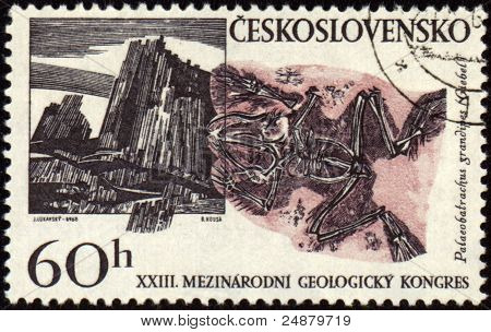 Bjerge og fossile på Post stempel