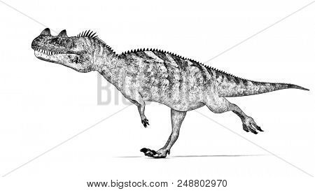 sketch of ceratosaurus isolated on white