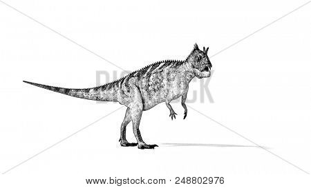 sketch of ceratosaurus isolated on white