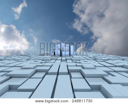 3d Futuristic Abstract Background . 3d Rendered Illustration