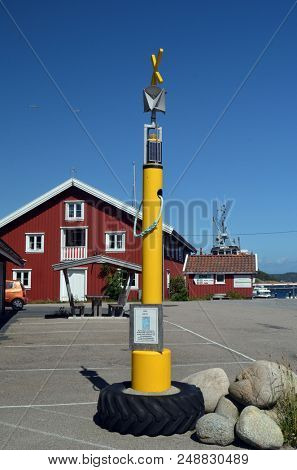 Marina of the Norwegian fishing town Hvaler . June 19,2018. Hvaler,Norway