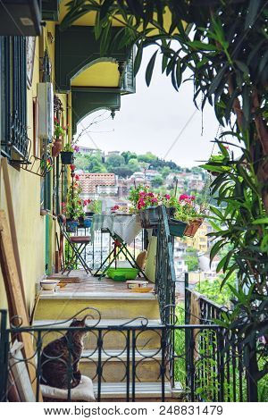 View From Traditional Wooden House On Kuzguncuk District, Istanbul, Turkey