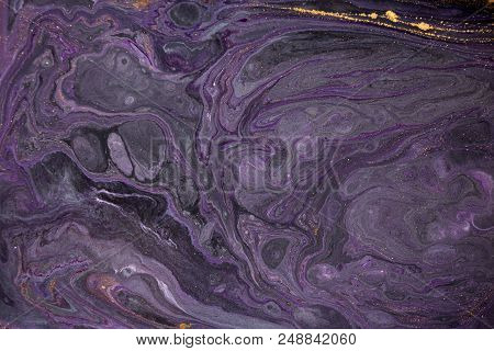 Marble Abstract Acrylic Background. Marbling Artwork Texture. Agate Ripple Pattern. Gold Powder