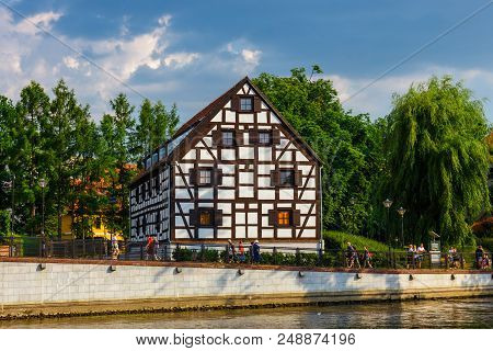 Bydgoszcz, Poland, May 31, 2018: Architecture Of Bydgoszcz City At Brda River In Poland, Poland