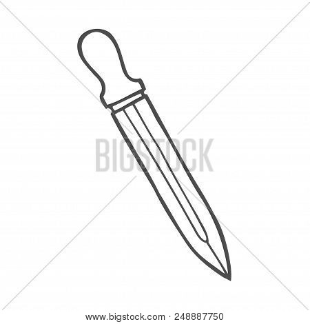 Contour Image Of Dagger. Vector Illustration Isolated On White Background For Creating Sketches Of T