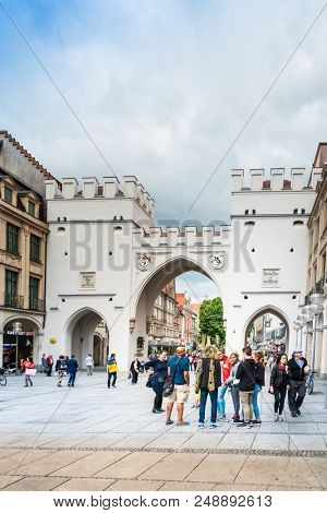MUNICH, GERMANY - June 25, 2018: Karlstor defensive fortification and checkpoint. Munich, Germany