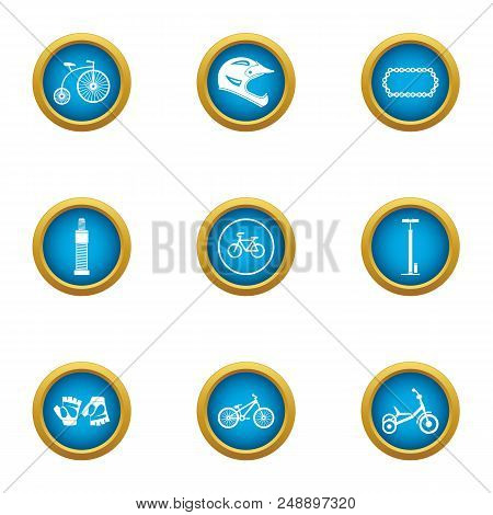 Velocipede Icons Set. Flat Set Of 9 Velocipede Vector Icons For Web Isolated On White Background