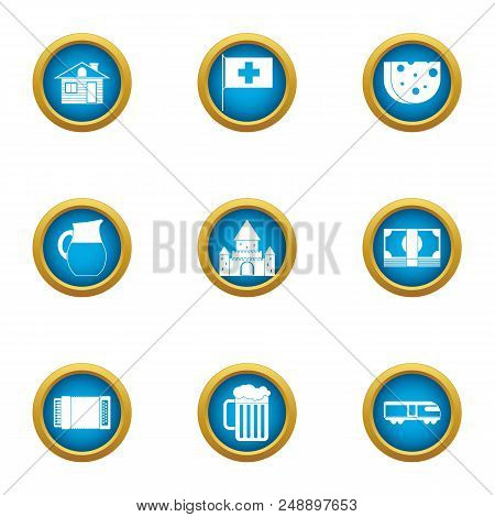 Cheese Making Icons Set. Flat Set Of 9 Cheese Making Vector Icons For Web Isolated On White Backgrou