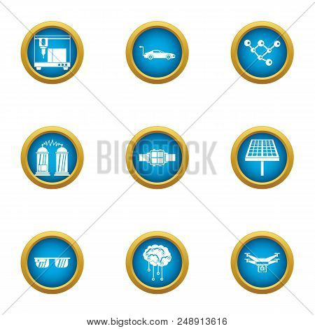Tech Dev Icons Set. Flat Set Of 9 Tech Dev Vector Icons For Web Isolated On White Background