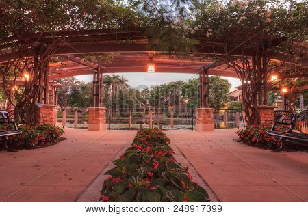 Nighttime Entryway Of The Garden Of Hope And Courage