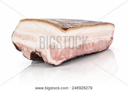 One Piece Of English Bacon Isolated On White