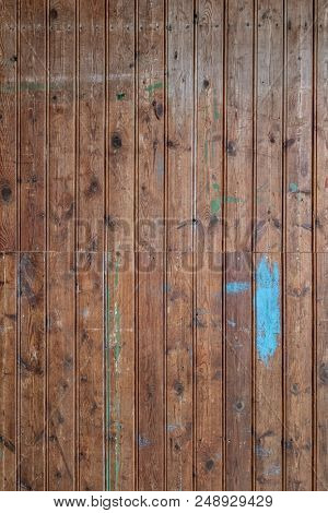Detailed background texture of old and worn timber panels