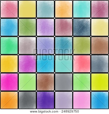 Abstract Color Wall With Multicolored Watercolor Paint