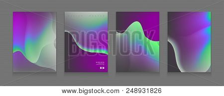Stock Vector Illustration Liquid Color Covers Set. Fluid Shapes Composition. Futuristic Design Poste