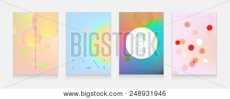 Stock Vector Illustration Set Cover Templates With Abstract Liquid Bubbles Shapes, 80s Memphis Geome