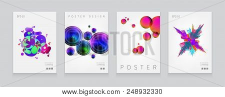 Stock Vector Illustration Set Fluid Shapes Poster Covers With Modern Hipster And Memphis Background 