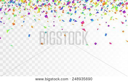 Stock Vector Illustration Realistic Defocused Colorful, Multicolor Confetti, Glitters Isolated On A 