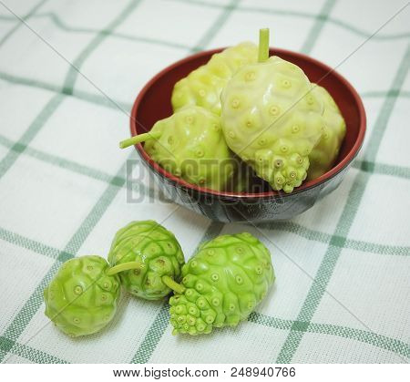 Vegetable And Herb, Fresh Noni, Morinda Citrifolia, Great Morinda, Indian Mulberry, Beach Mulberry O
