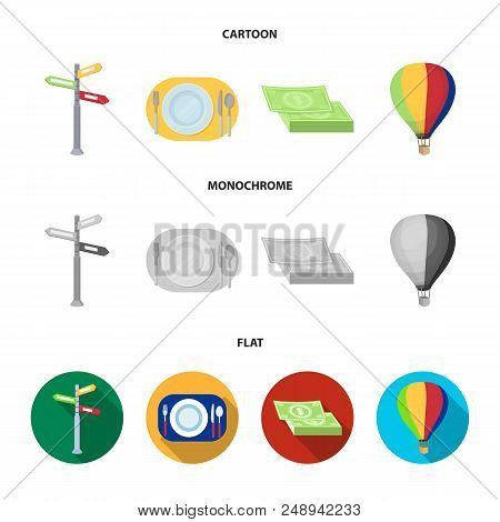 Vacation, Travel, Pointer, Way, Navigation .rest And Travel Set Collection Icons In Cartoon, Flat, M