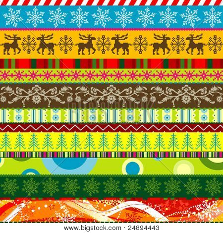 Scrapbook christmas patterns for design, vector illustration