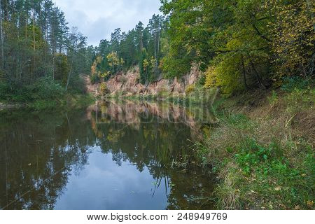 Red Cliffs In City Masalaca, Latvia.