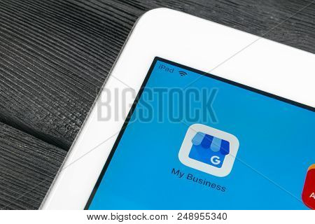 Sankt-petersburg, Russia, July 6, 2018: Google My Business Application Icon On Apple Ipad Pro Screen