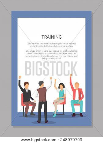 Training Poster With Business Training And Meeting At Conference Representing Leader Asking Employee