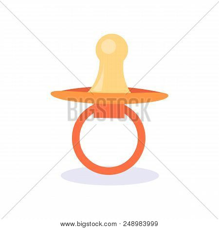 Soother Of Child Object, Poster With Item Helping Children To Feel Comfortable, Dummy With Ring, Use