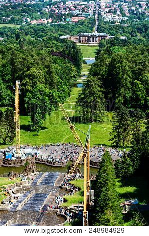 Kassel, Germany-june 14, 2017: Bergpark And Waterfeatures Wilhelmshöhe, Germany