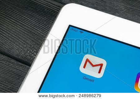 Sankt-petersburg, Russia, July 6, 2018: Google Gmail Application Icon On Apple Ipad Pro Smartphone S