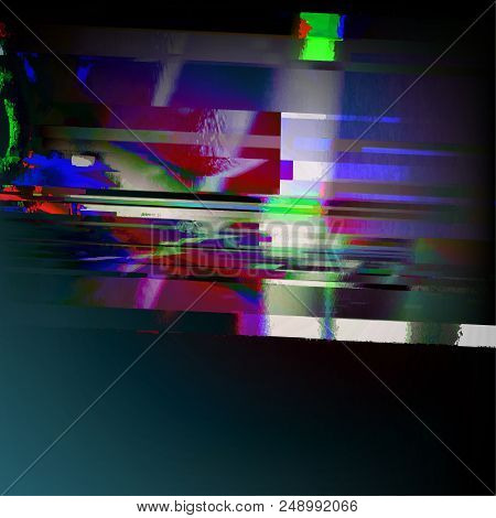 Stock Vector Illustration. Glitch Style Computer Screen Error Templates. Digital Pixel Noise Abstrac