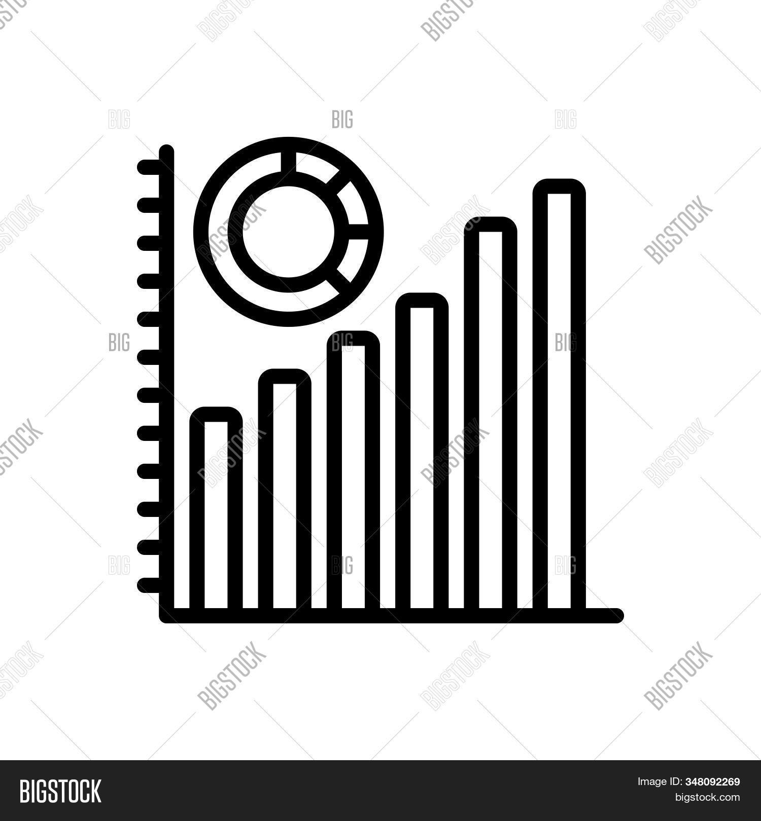 increase chart icon black line art vector in black and... Black Line Icon Vector & Photo (Free Trial) | Bigstock