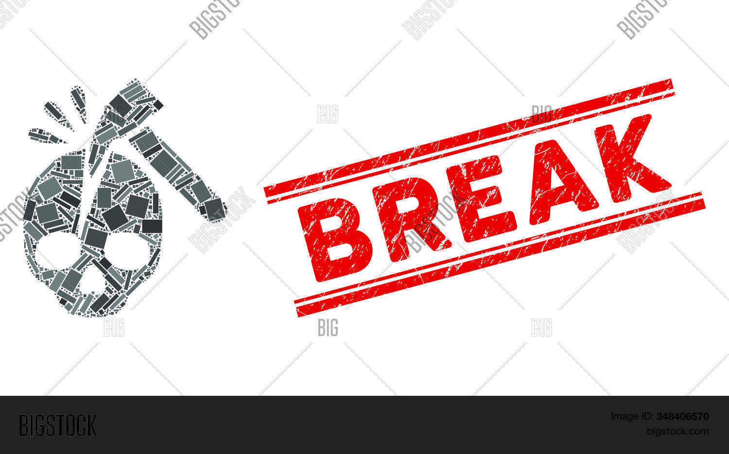 Mosaic Break Skull Vector & Photo (Free Trial) | Bigstock
