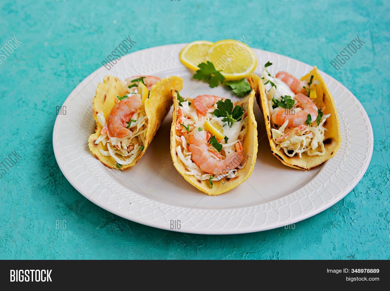 Snack Tacos Coleslaw Image Photo Free Trial Bigstock