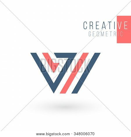 Tripple Letter V Or Delta Geometric Triangle Logo Design. Business Identity Tech Element. Stock Vect