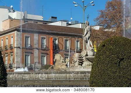 Madrid, Spain - January 22, 2018: Thyssen Bornemisza Museum In City Of Madrid, Spain