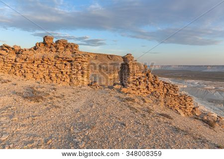 Sunrise Over Ustyurt Plateau. District Of Boszhir. The Bottom Of A Dry Ocean Tethys. Kazakhstan. Sel