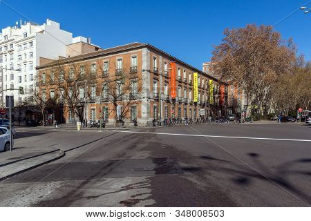 Madrid, Spain - January 22, 2018: Thyssen Bornemisza Museum In City Of Madrid, Spain