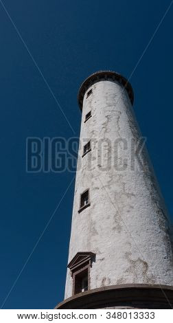 Many Midges Fly Over Lighthouse Erik On North Of The Island Oland, Sweden