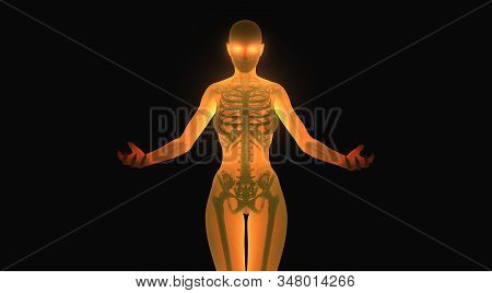 3d render of magical being with glowing skin