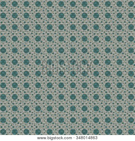 Polka Dot Background Greens With Various Sizes Of Dots And Texture.  12x12 Digital Paper For Backdro